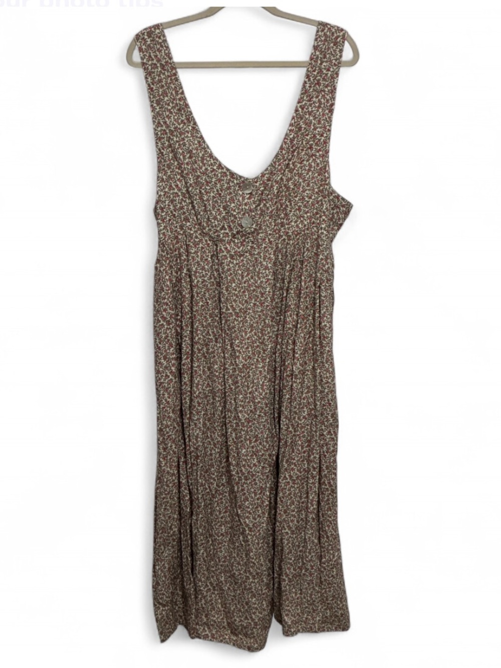 Y2K Express Tan Floral Sleeveless Cottagecore Maxi Dress